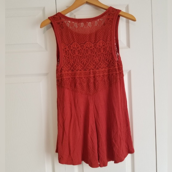 Orange lace tunic tank top - Picture 4 of 5
